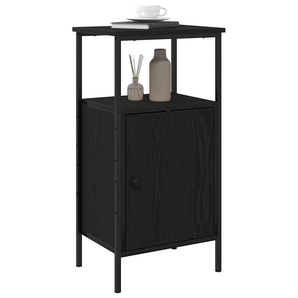 Bedside Cabinet 2 pcs Black Oak 41 x 31 x 80 cm Engineered Wood