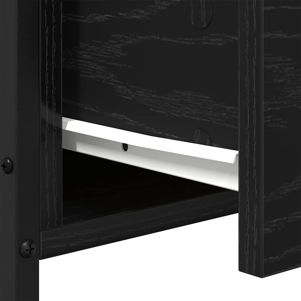 Bedside Cabinet Black Oak 34 x 35.5 x 70 cm Engineered Wood