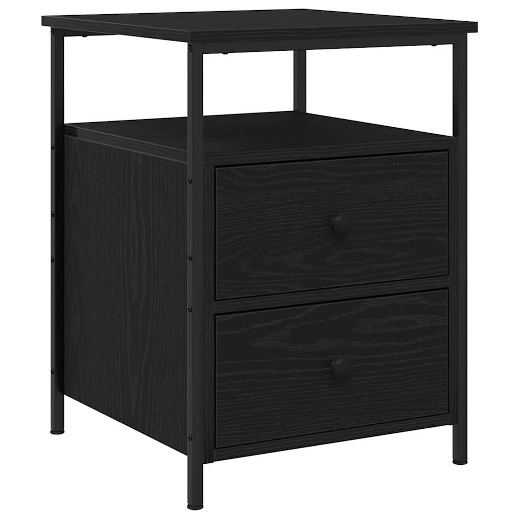 Bedside Cabinet 2 pcs Black Oak 34 x 35.5 x 50 cm