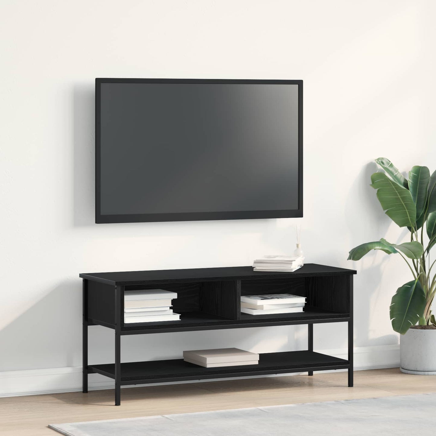 TV Cabinet Set Black Oak 100 x 35 x 45 cm Engineered Wood
