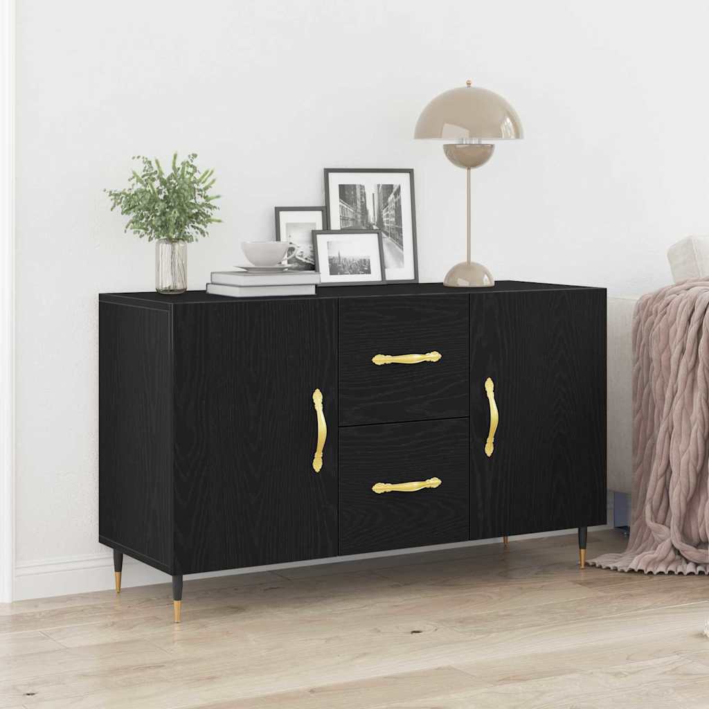 Sideboard Black Oak 100 x 36 x 60 cm Engineered Wood