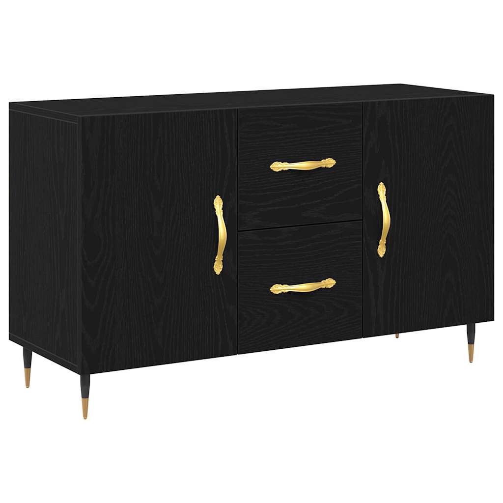 Sideboard Black Oak 100 x 36 x 60 cm Engineered Wood