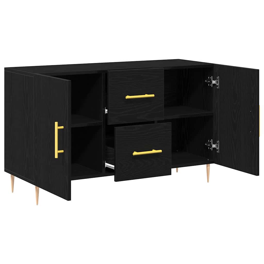 Sideboard Black Oak 100 x 36 x 60 cm Engineered Wood