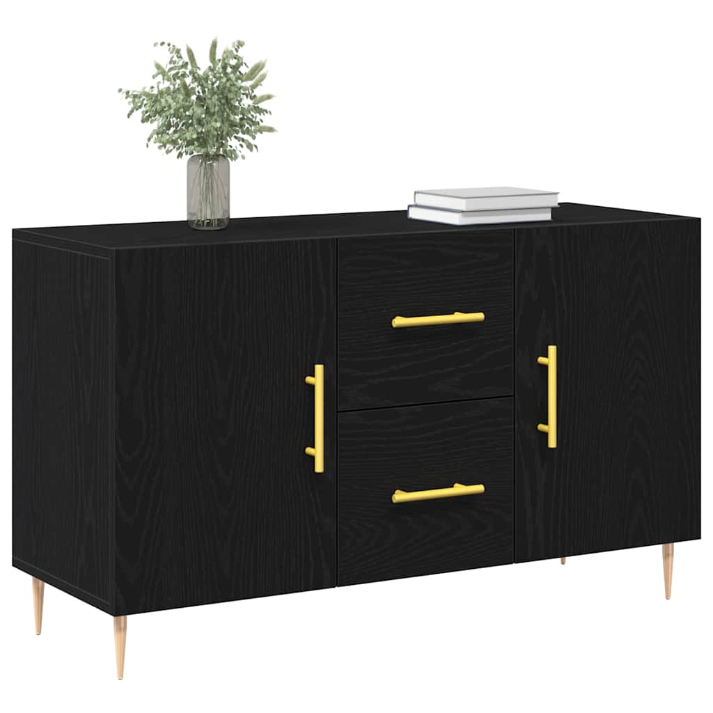 Sideboard Black Oak 100 x 36 x 60 cm Engineered Wood