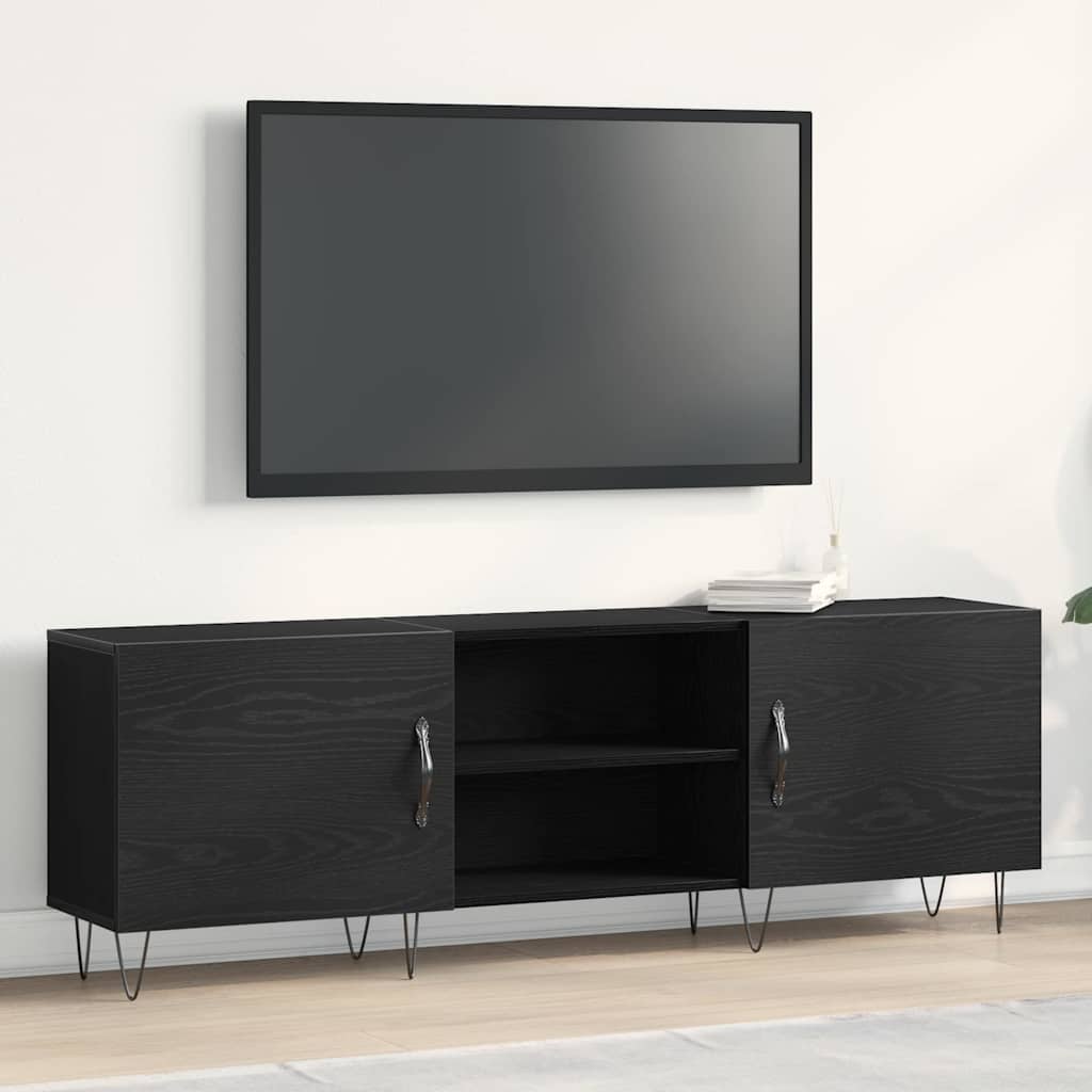 TV Cabinet Set Black Oak 150 x 30 x 50 cm Engineered Wood