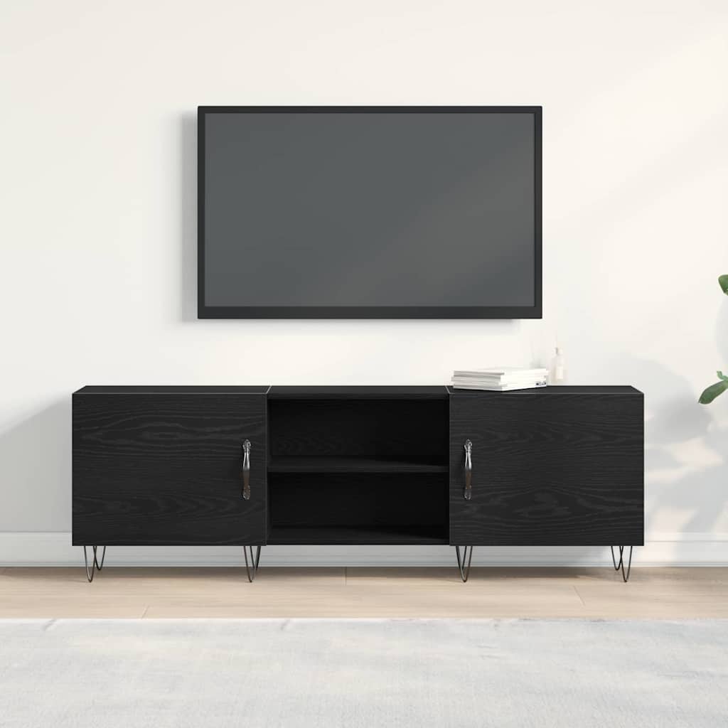 TV Cabinet Set Black Oak 150 x 30 x 50 cm Engineered Wood