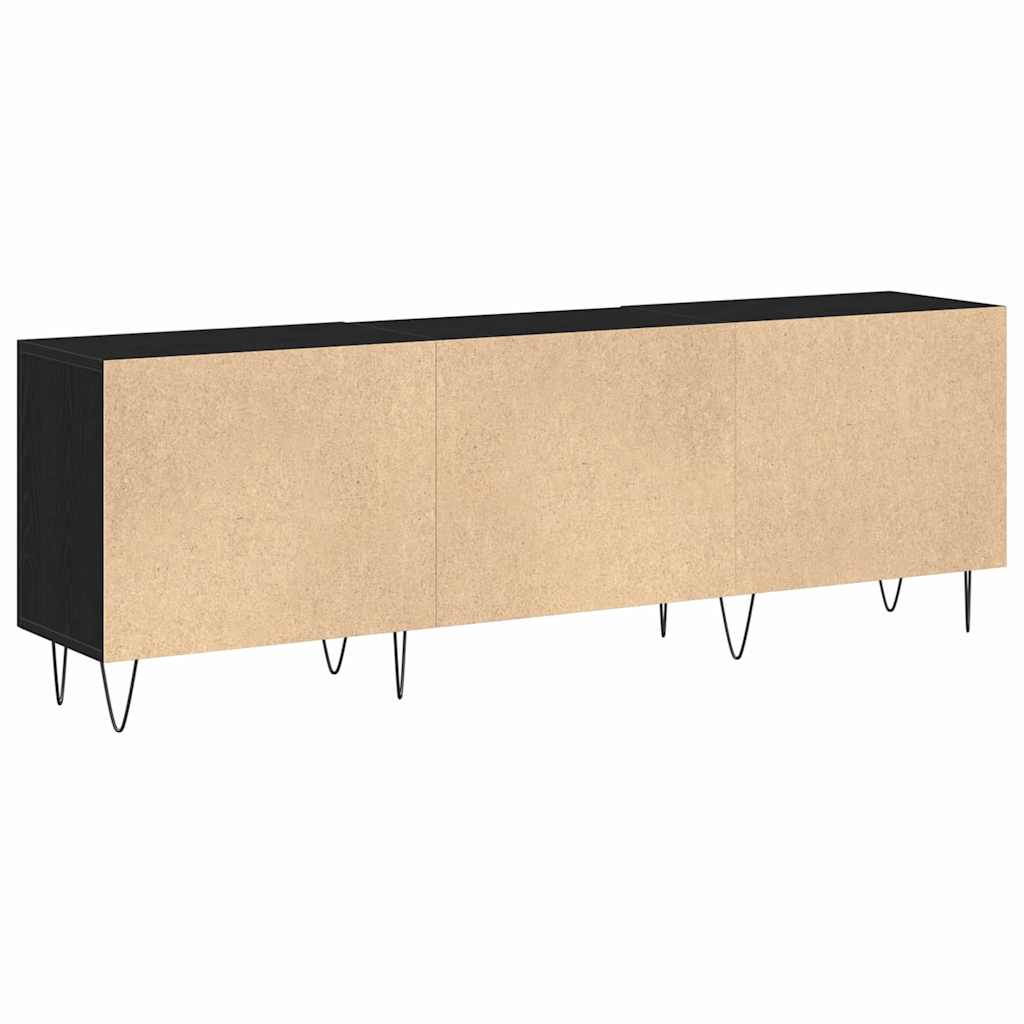 TV Cabinet Set Black Oak 150 x 30 x 50 cm Engineered Wood