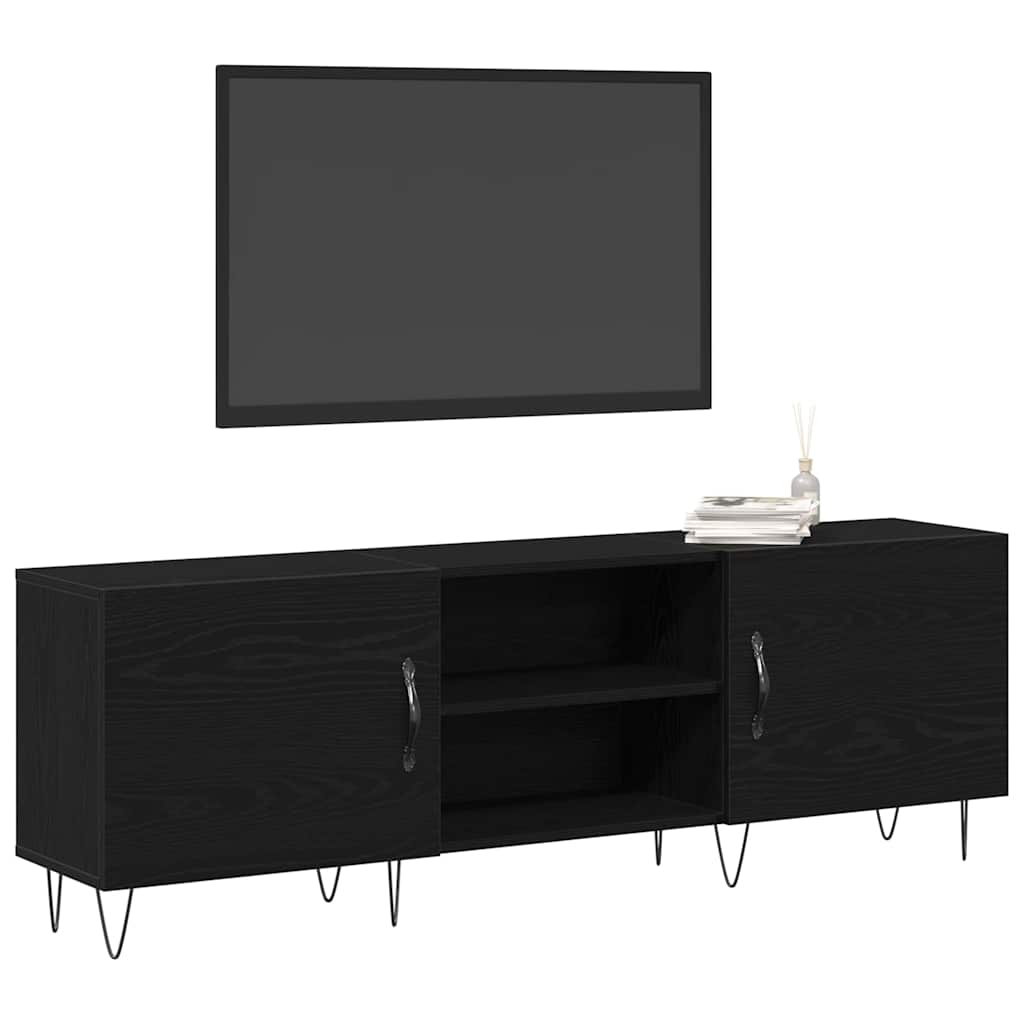 TV Cabinet Set Black Oak 150 x 30 x 50 cm Engineered Wood