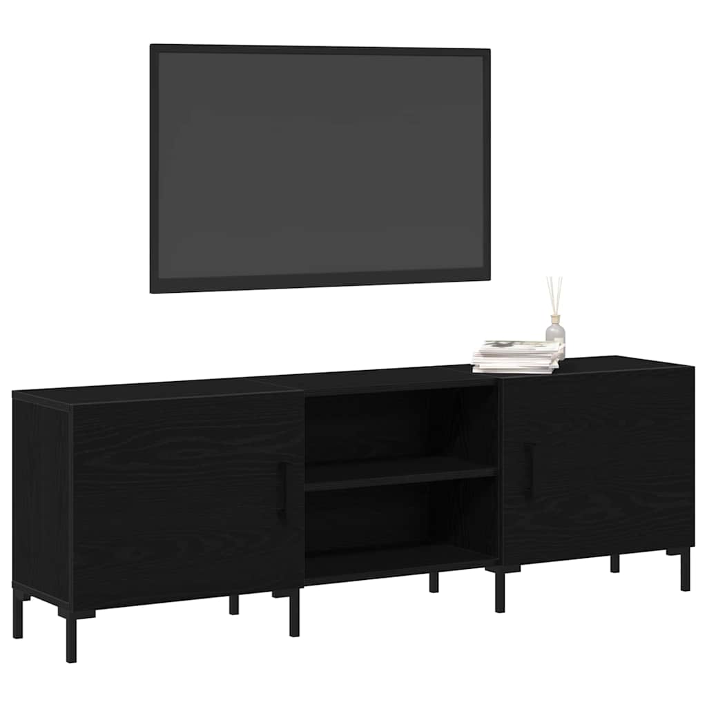 TV Cabinet Set 150 x 30 x 50 cm Black Oak Engineered Wood