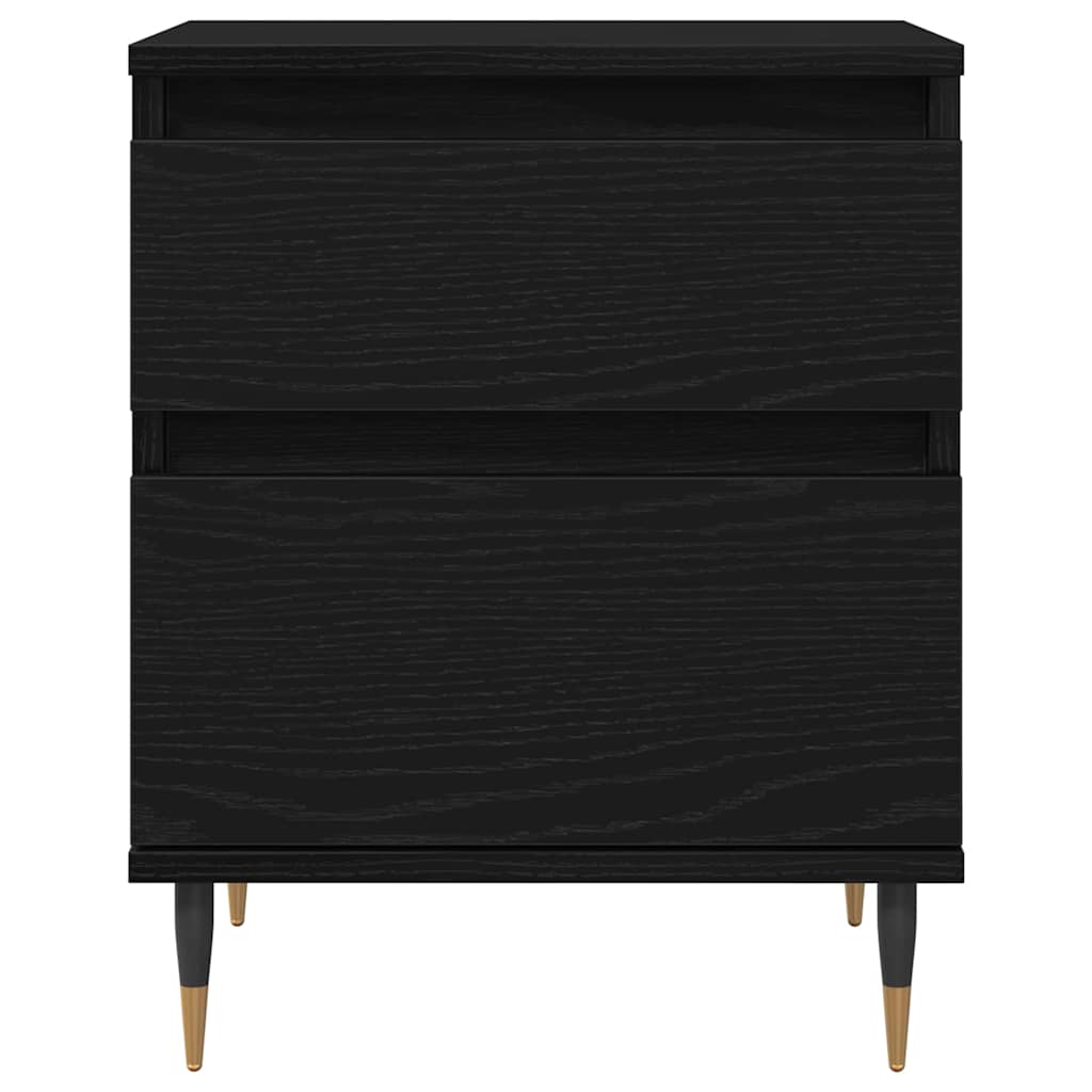 Bedside Cabinet 2 pcs Black Oak 40 x 35 x 50 cm Engineered Wood