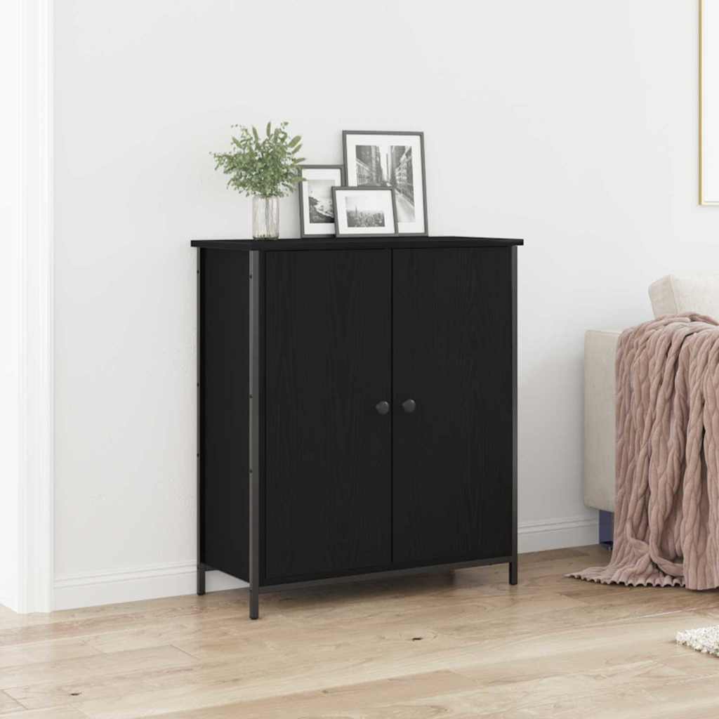 Sideboard Black Oak 70 x 30 x 80 cm Engineered Wood