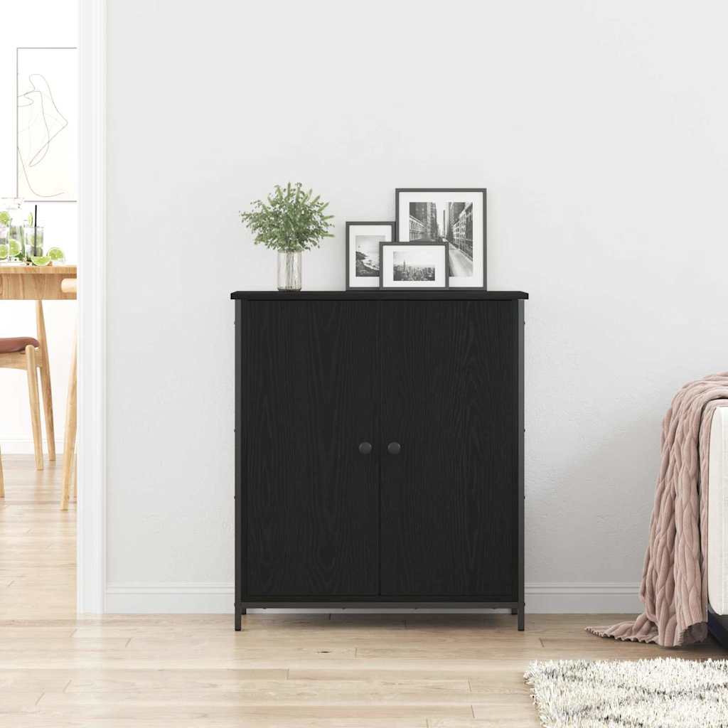 Sideboard Black Oak 70 x 30 x 80 cm Engineered Wood