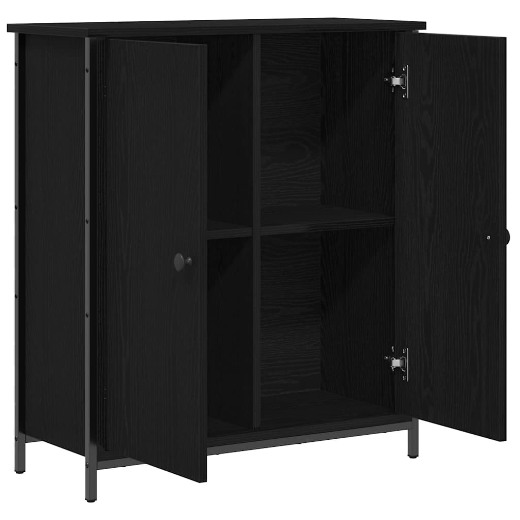Sideboard Black Oak 70 x 30 x 80 cm Engineered Wood