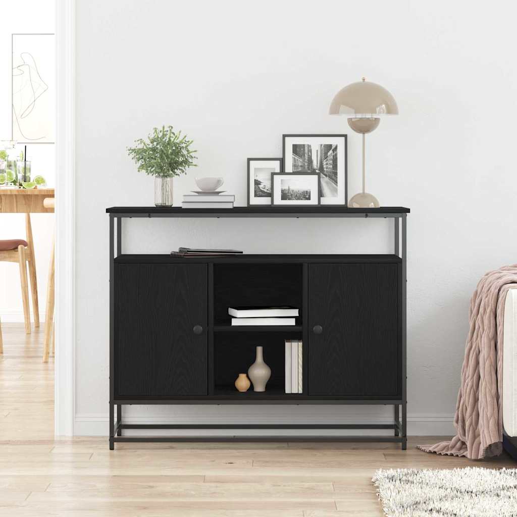 Sideboard Black Oak 100 x 35 x 80 cm Engineered Wood