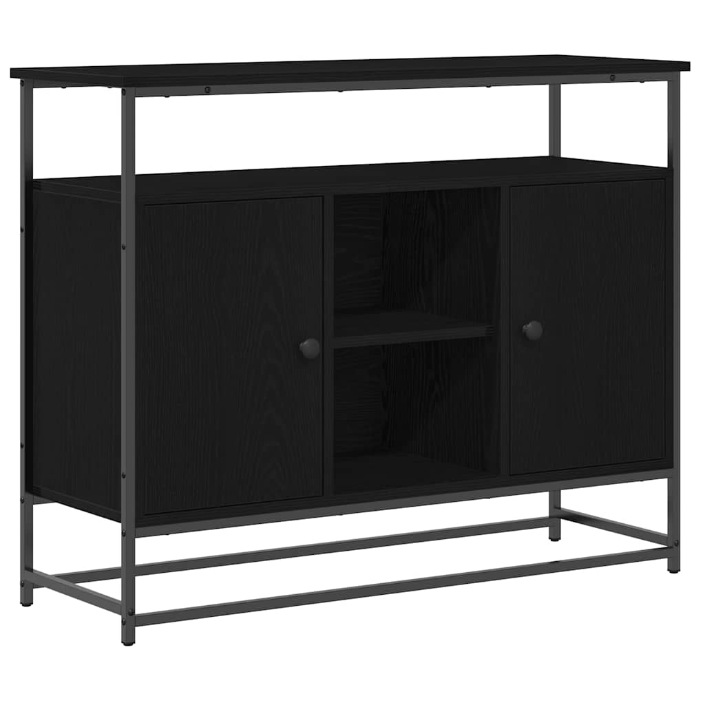 Sideboard Black Oak 100 x 35 x 80 cm Engineered Wood