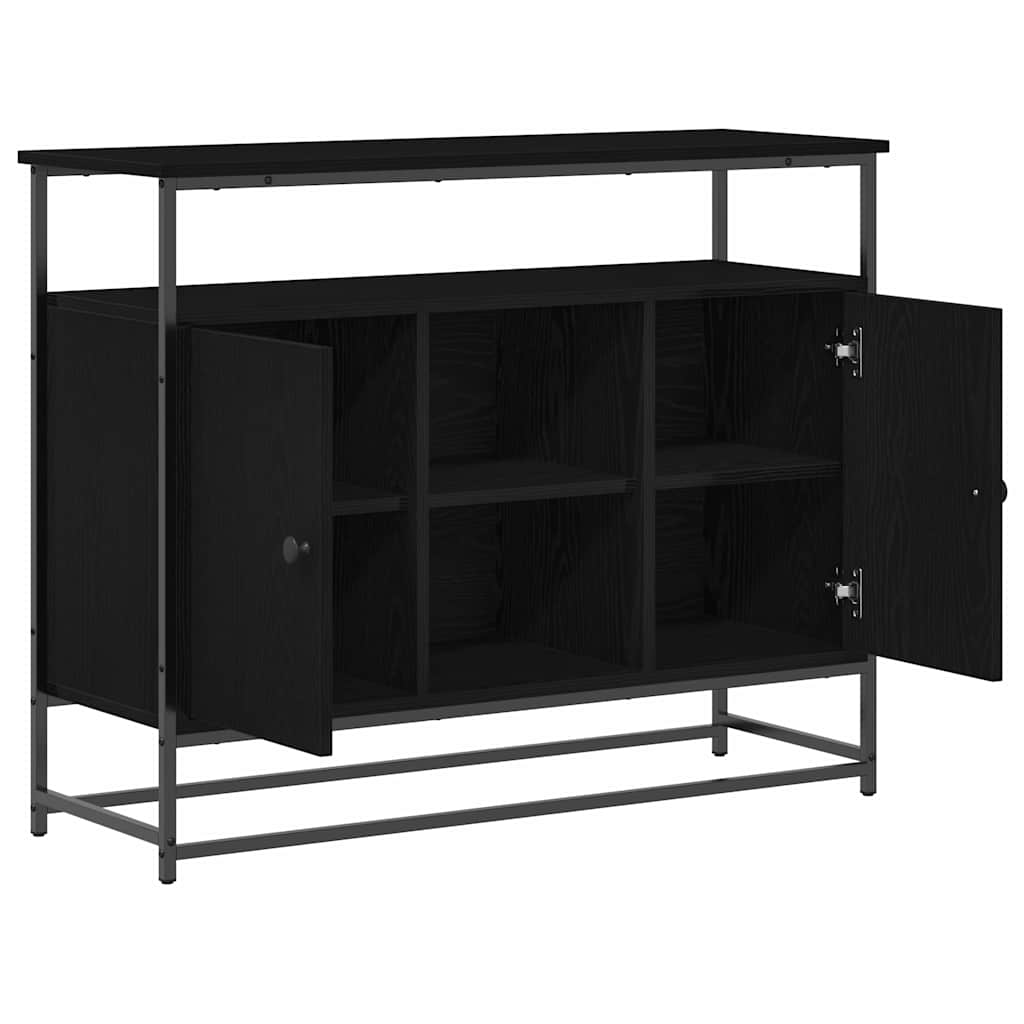 Sideboard Black Oak 100 x 35 x 80 cm Engineered Wood