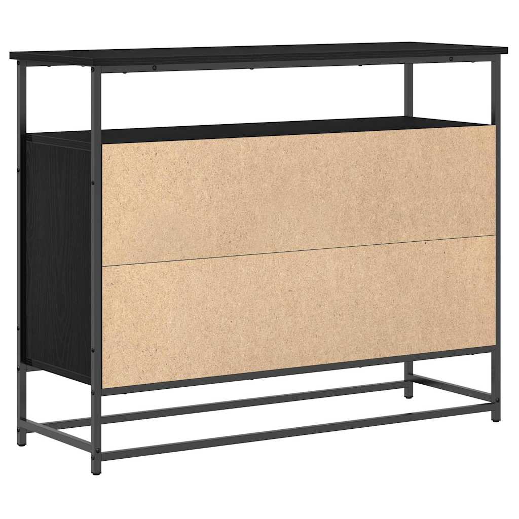 Sideboard Black Oak 100 x 35 x 80 cm Engineered Wood