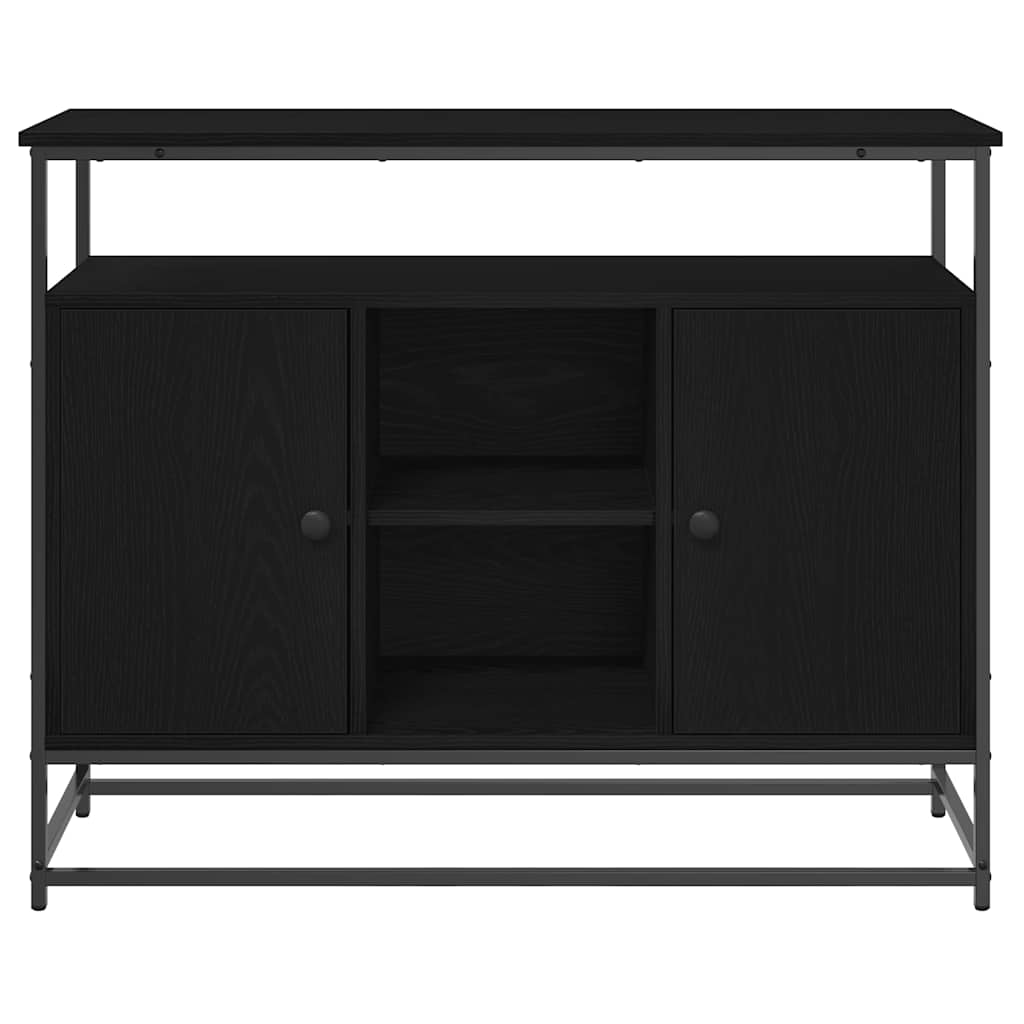 Sideboard Black Oak 100 x 35 x 80 cm Engineered Wood