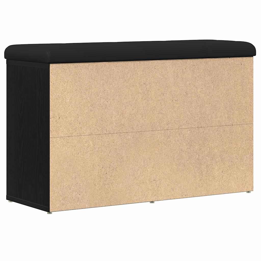 Shoe Bench Black 82 x 32 x 50 cm Engineered Wood