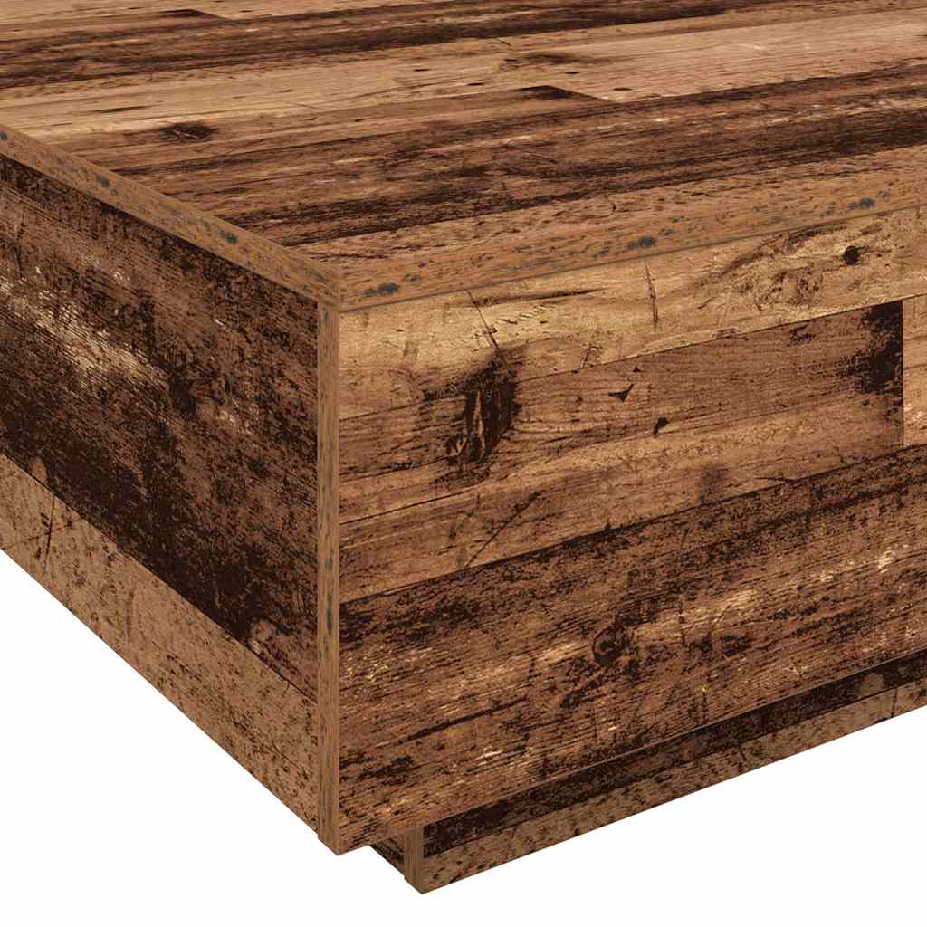 Coffee Table Old Wood and Blue 80 x 80 x 31 cm Engineered Wood