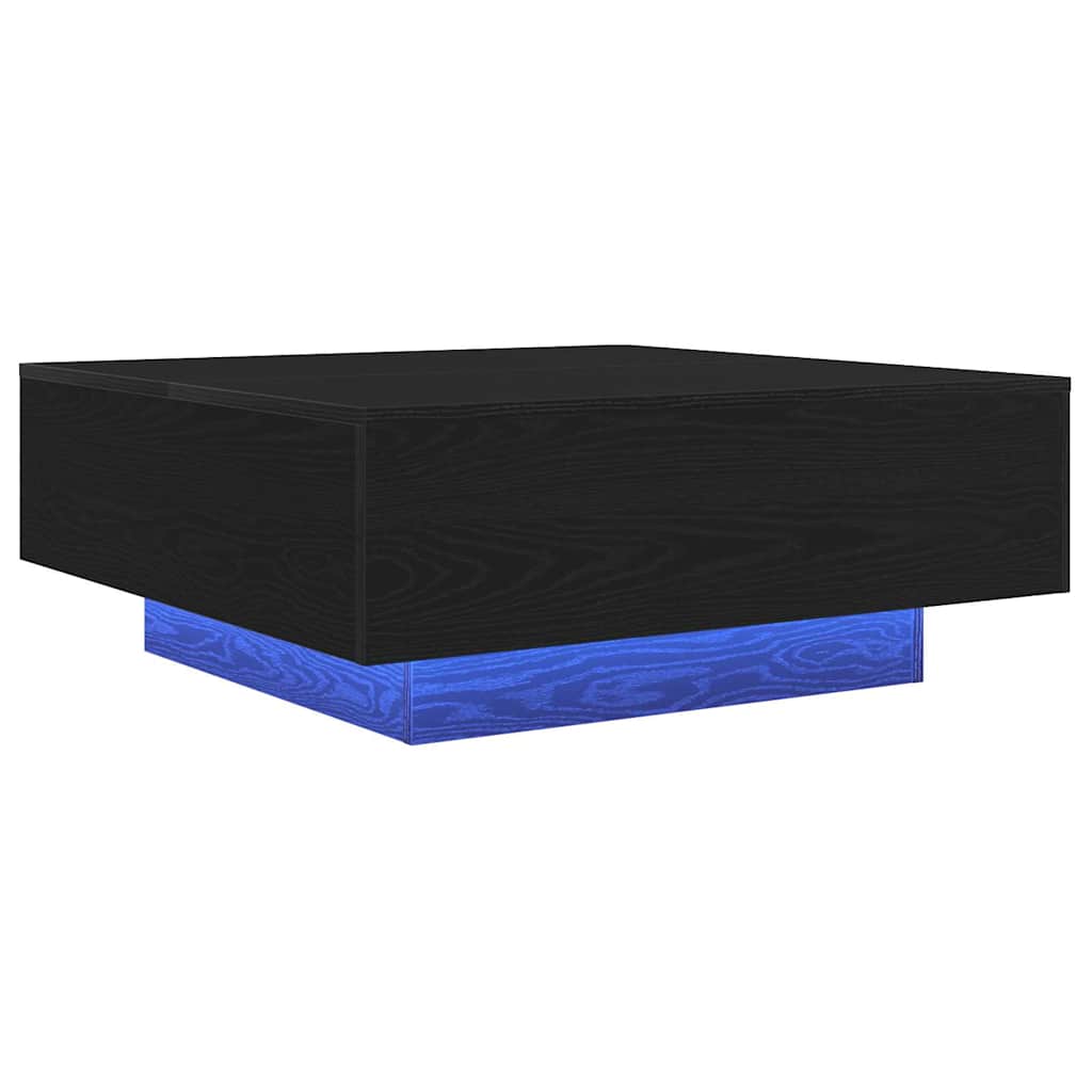 Coffee Table Black Oak 80 x 80 x 31 cm Engineered Wood