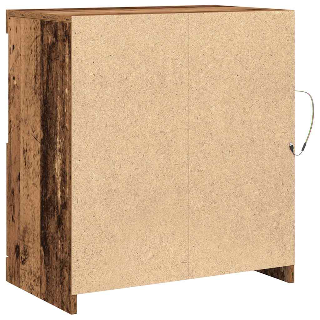 LED Sideboard Brown 60.5 x 37 x 67 cm Engineered Wood