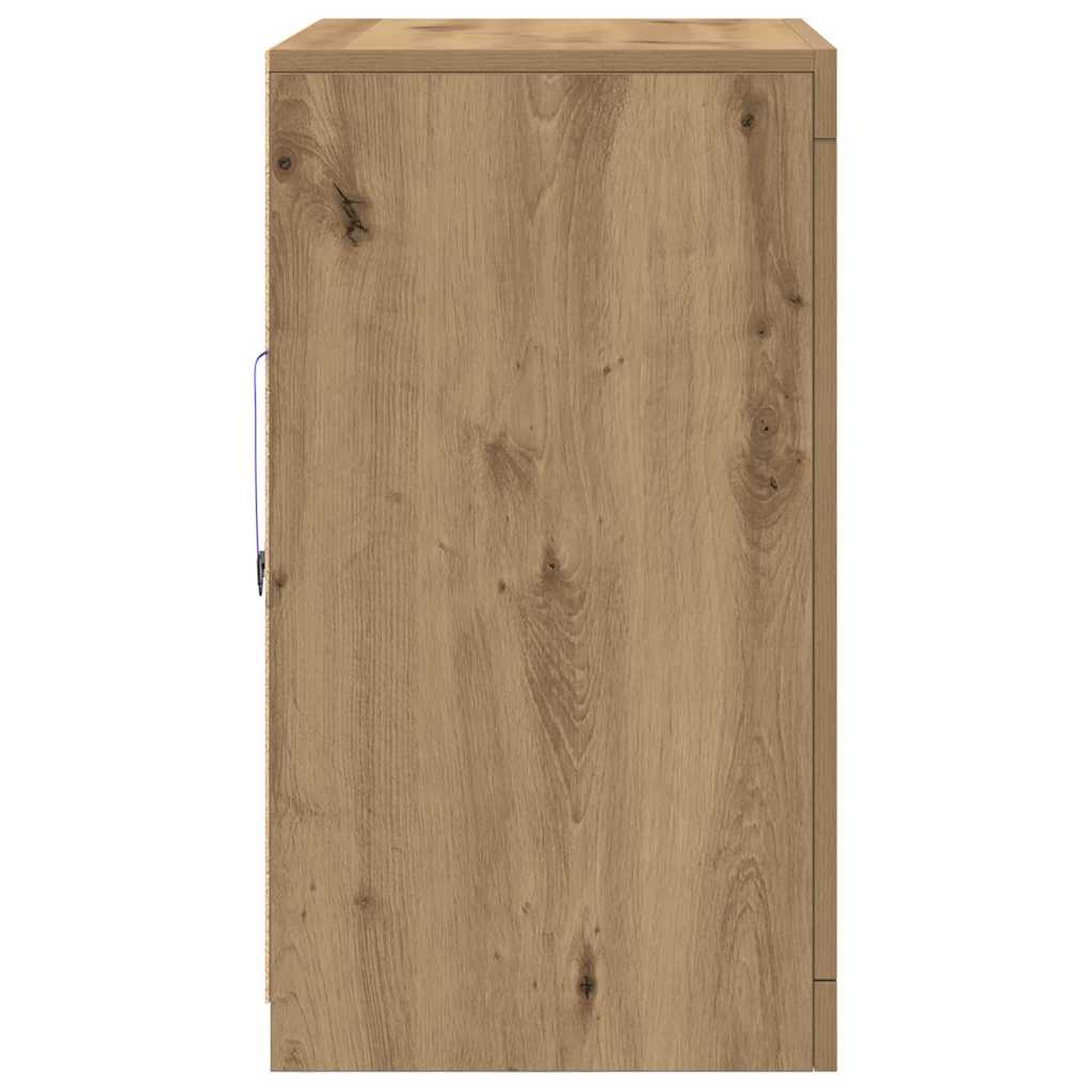 LED Sideboard Brown 60.5 x 37 x 67 cm Engineered Wood