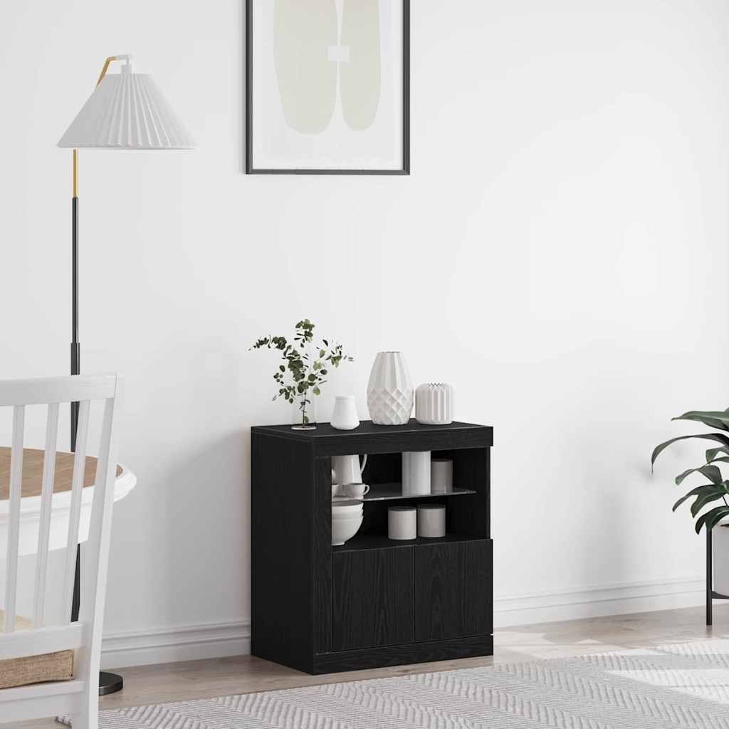 LED Sideboard Black 60.5 x 37 x 67 cm Engineered Wood