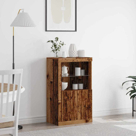 LED Sideboard Old Wood 60.5 x 37 x 100 cm Engineered Wood