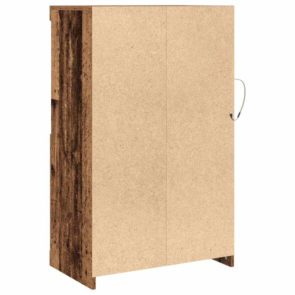 LED Sideboard Old Wood 60.5 x 37 x 100 cm Engineered Wood