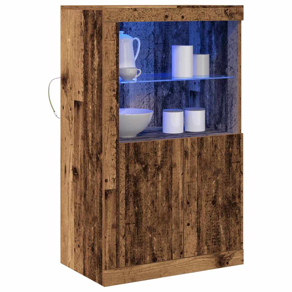 LED Sideboard Old Wood 60.5 x 37 x 100 cm Engineered Wood