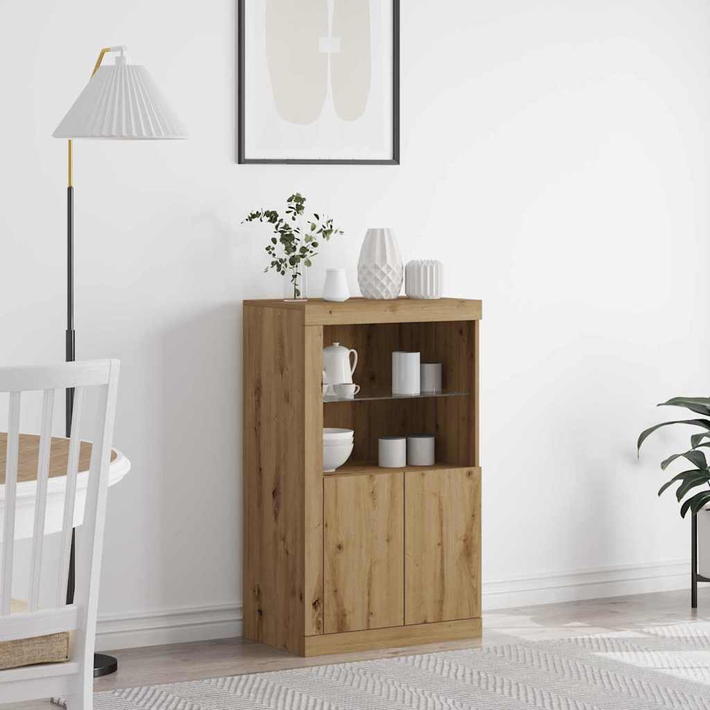 LED Sideboard Artisan Oak 60.5 x 37 x 100 cm Engineered Wood