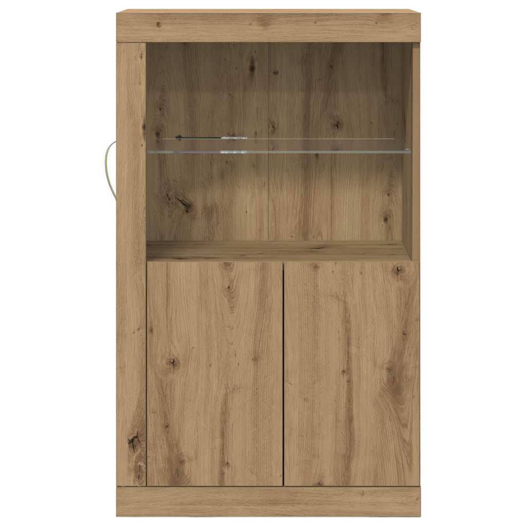 LED Sideboard Artisan Oak 60.5 x 37 x 100 cm Engineered Wood