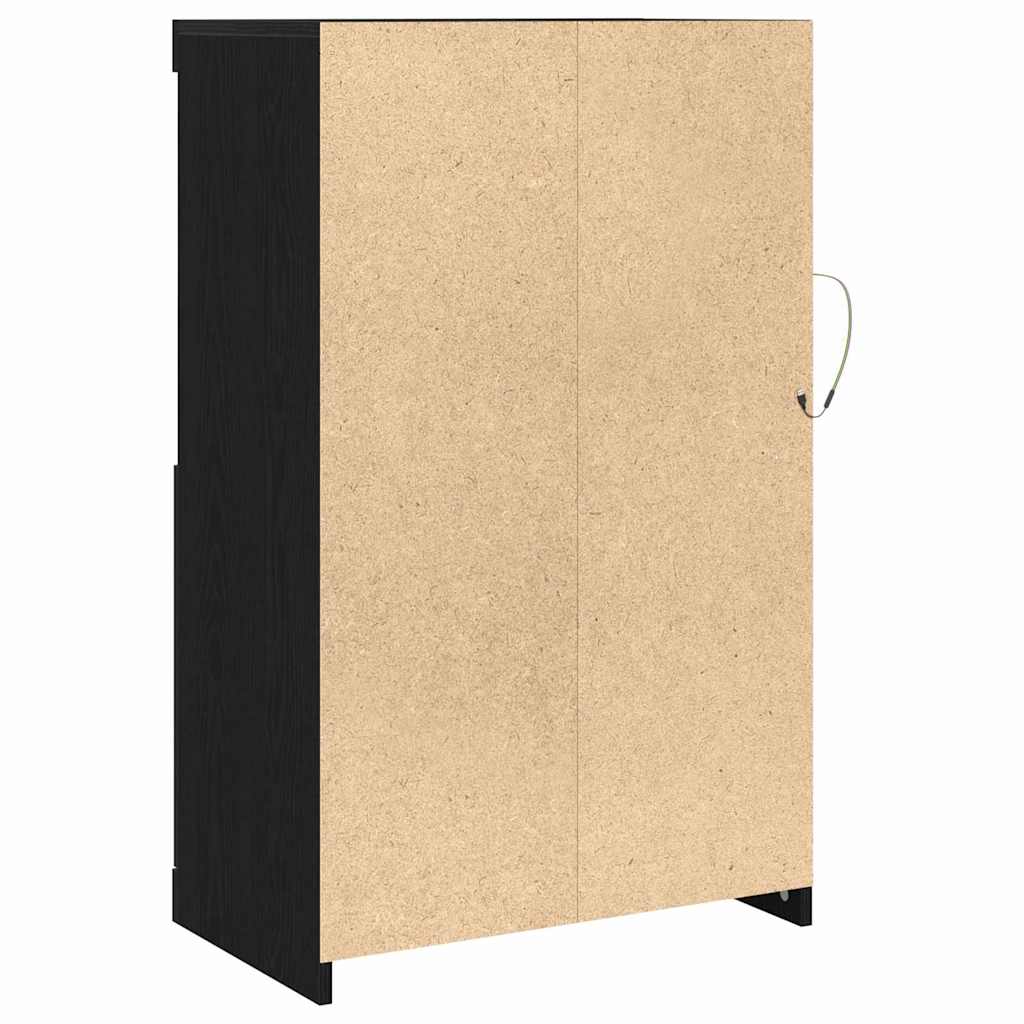 LED Sideboard Black Oak 60.5 x 37 x 100 cm Engineered Wood