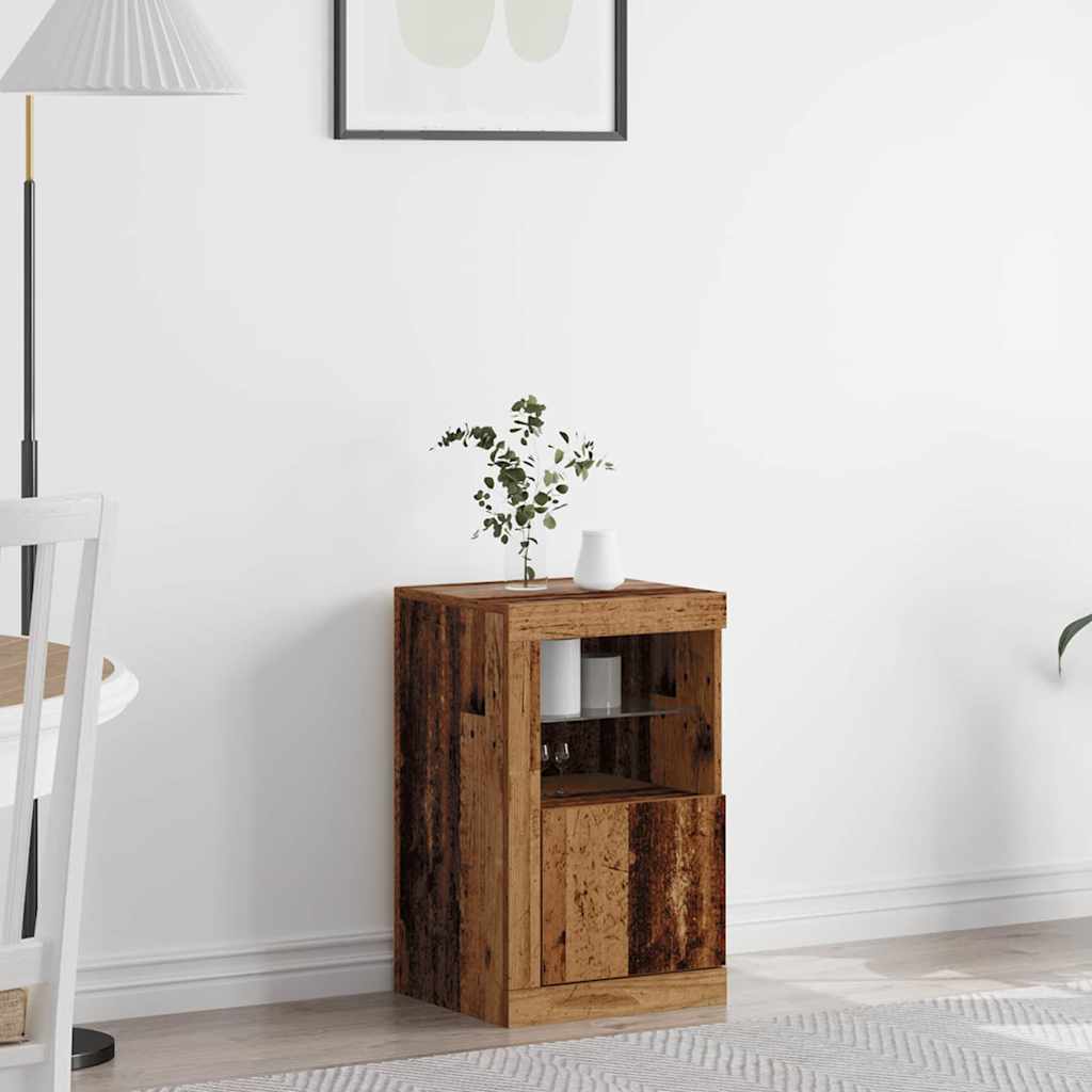 LED Sideboard Old Wood 41 x 37 x 67 cm Engineered Wood