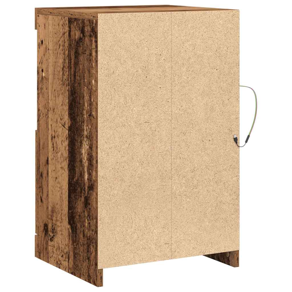LED Sideboard Old Wood 41 x 37 x 67 cm Engineered Wood