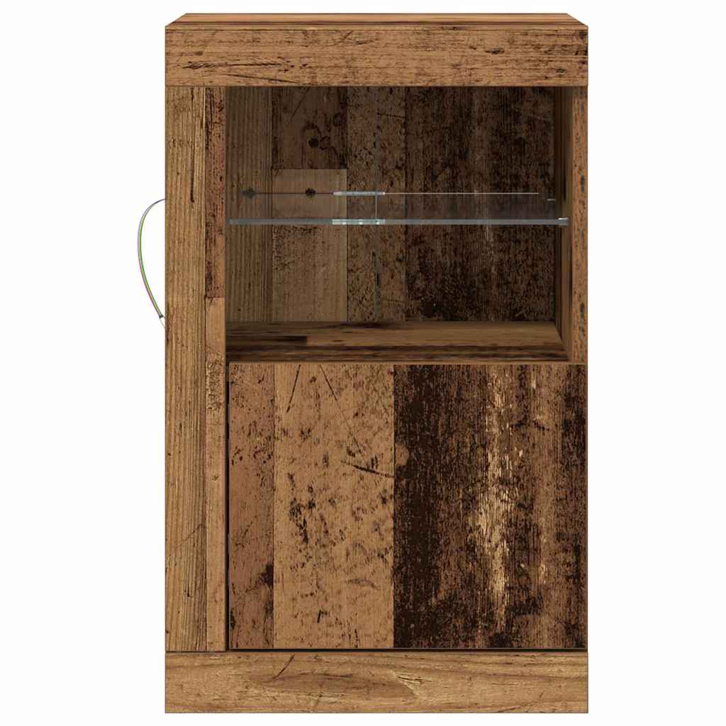LED Sideboard Old Wood 41 x 37 x 67 cm Engineered Wood