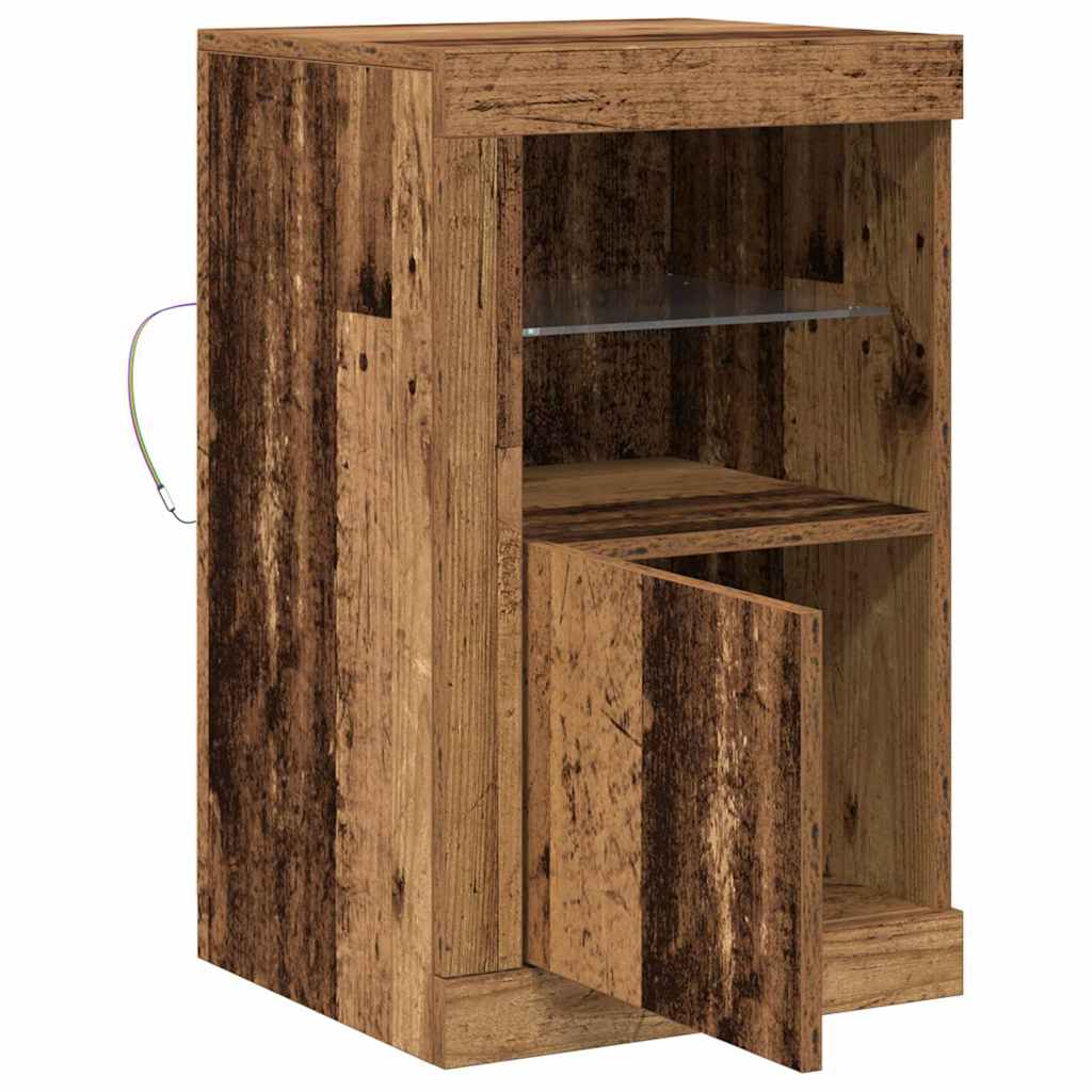 LED Sideboard Old Wood 41 x 37 x 67 cm Engineered Wood