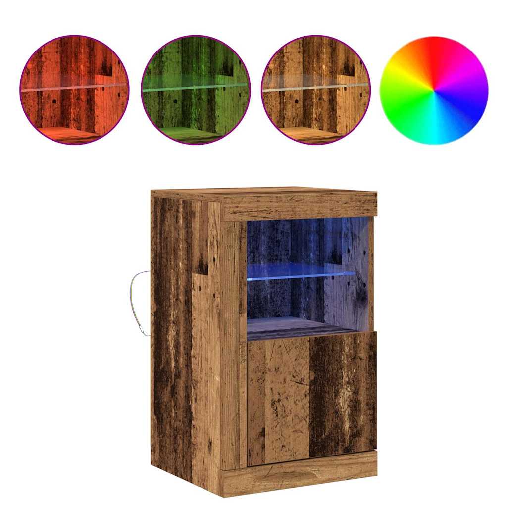 LED Sideboard 2 pcs Old Wood 41 x 37 x 67 cm Engineered Wood