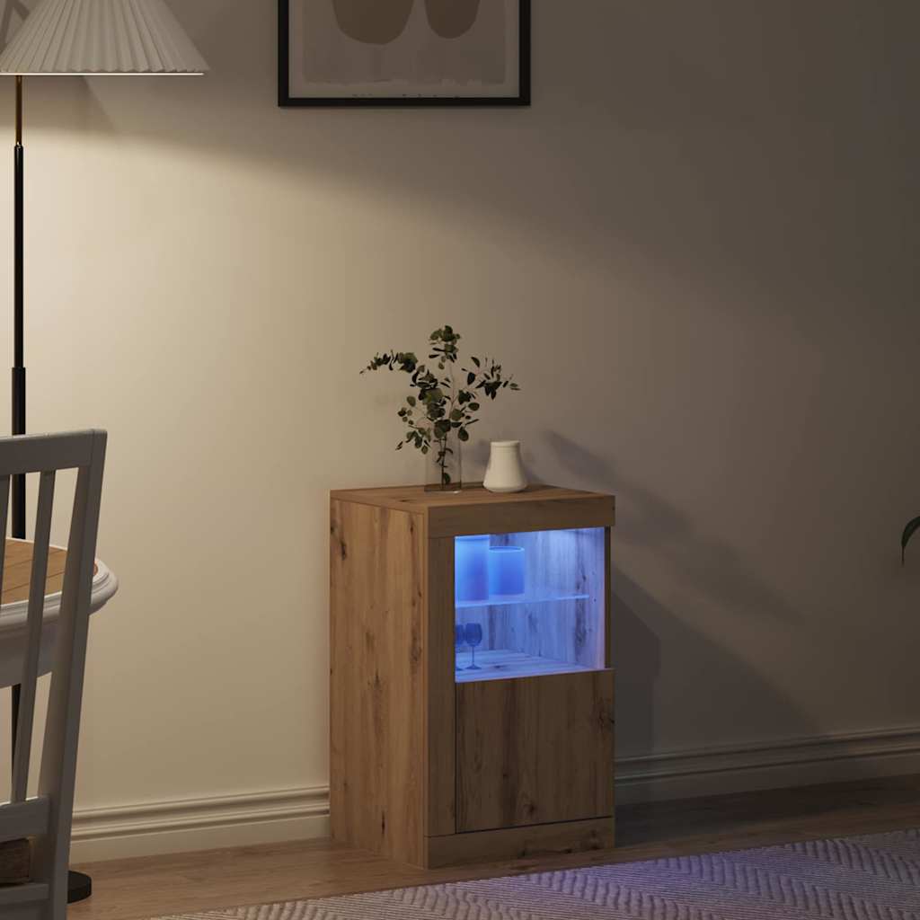 LED Sideboard Artisan Oak 41 x 37 x 67 cm Engineered Wood