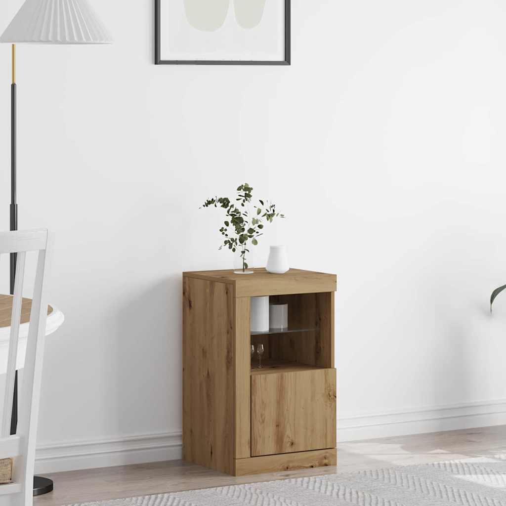 LED Sideboard Artisan Oak 41 x 37 x 67 cm Engineered Wood