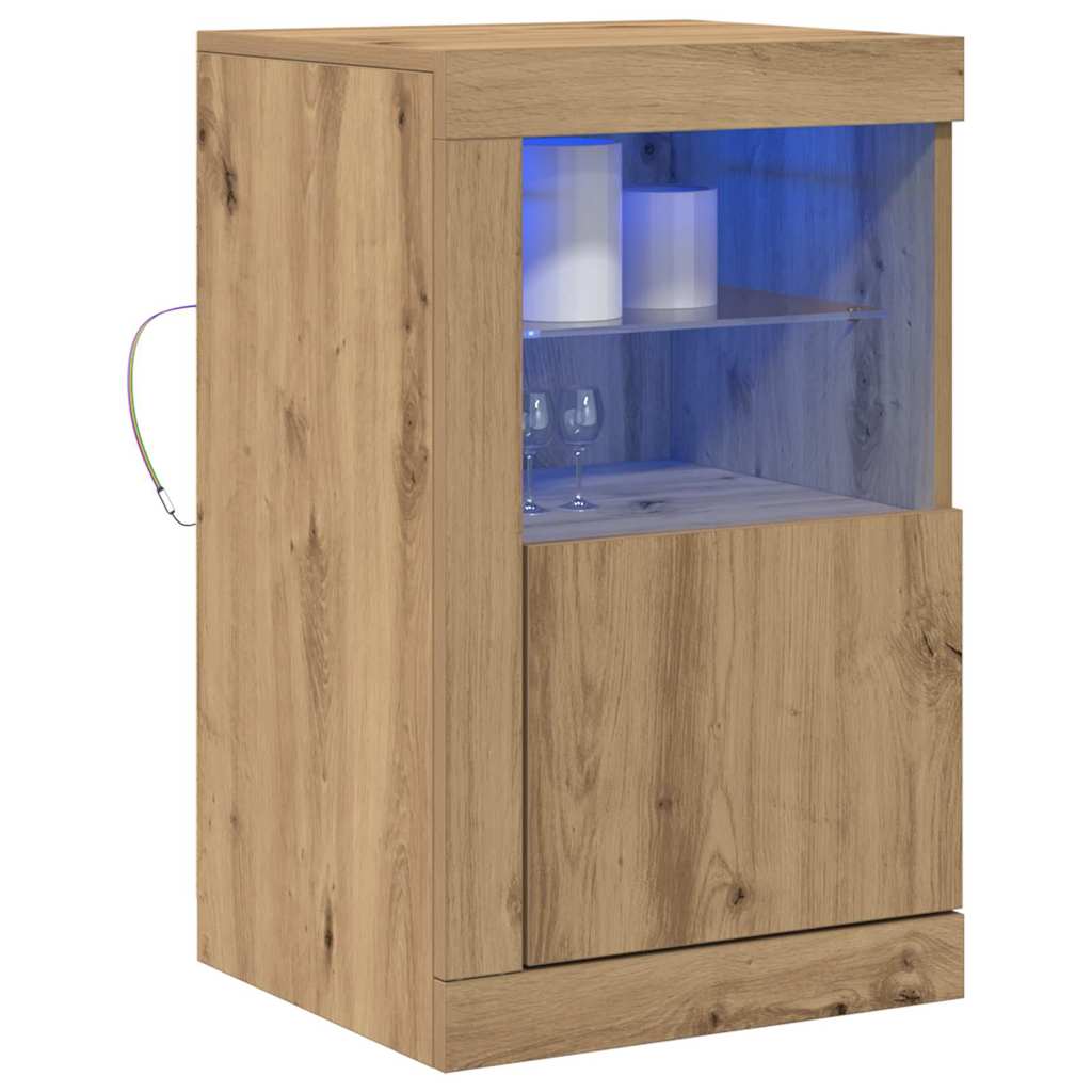 LED Sideboard Artisan Oak 41 x 37 x 67 cm Engineered Wood