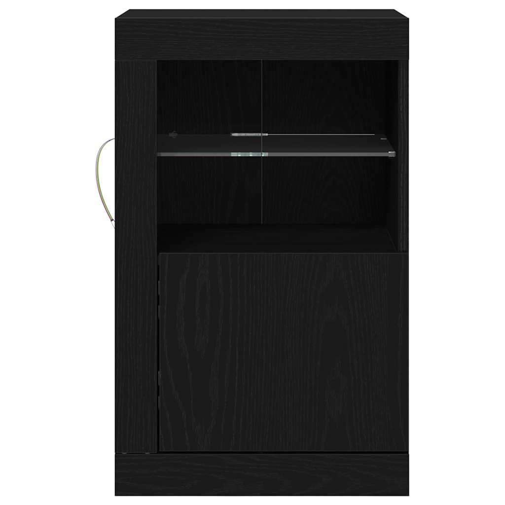 LED Sideboard Black Oak 41 x 37 x 67 cm Engineered Wood