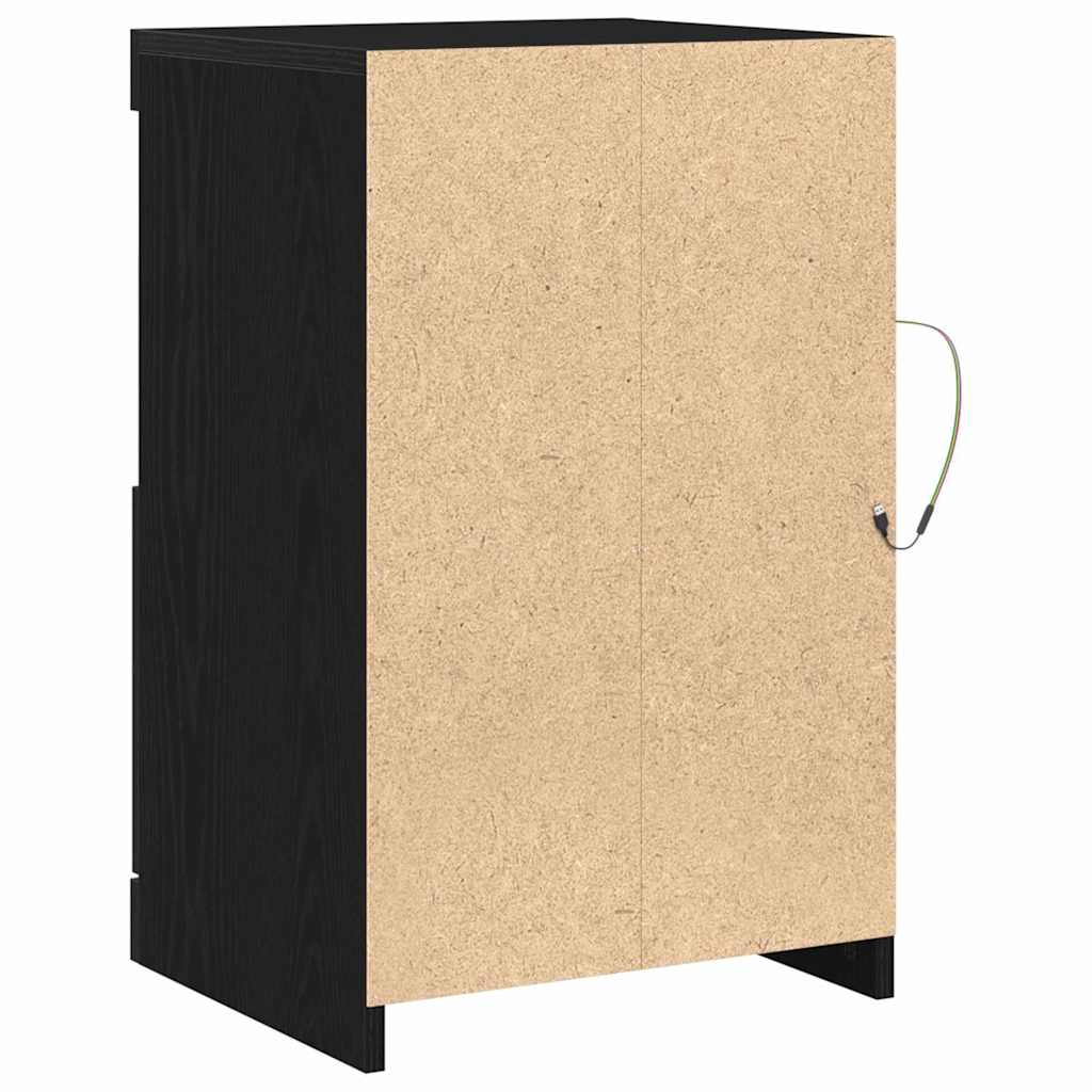 LED Sideboard 2 pcs Black Oak 41 x 37 x 67 cm Engineered Wood