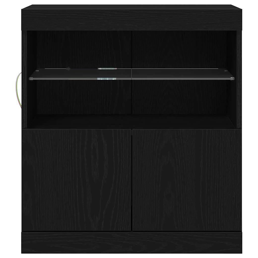LED Sideboard Black 60.5 x 37 x 67 cm Engineered Wood