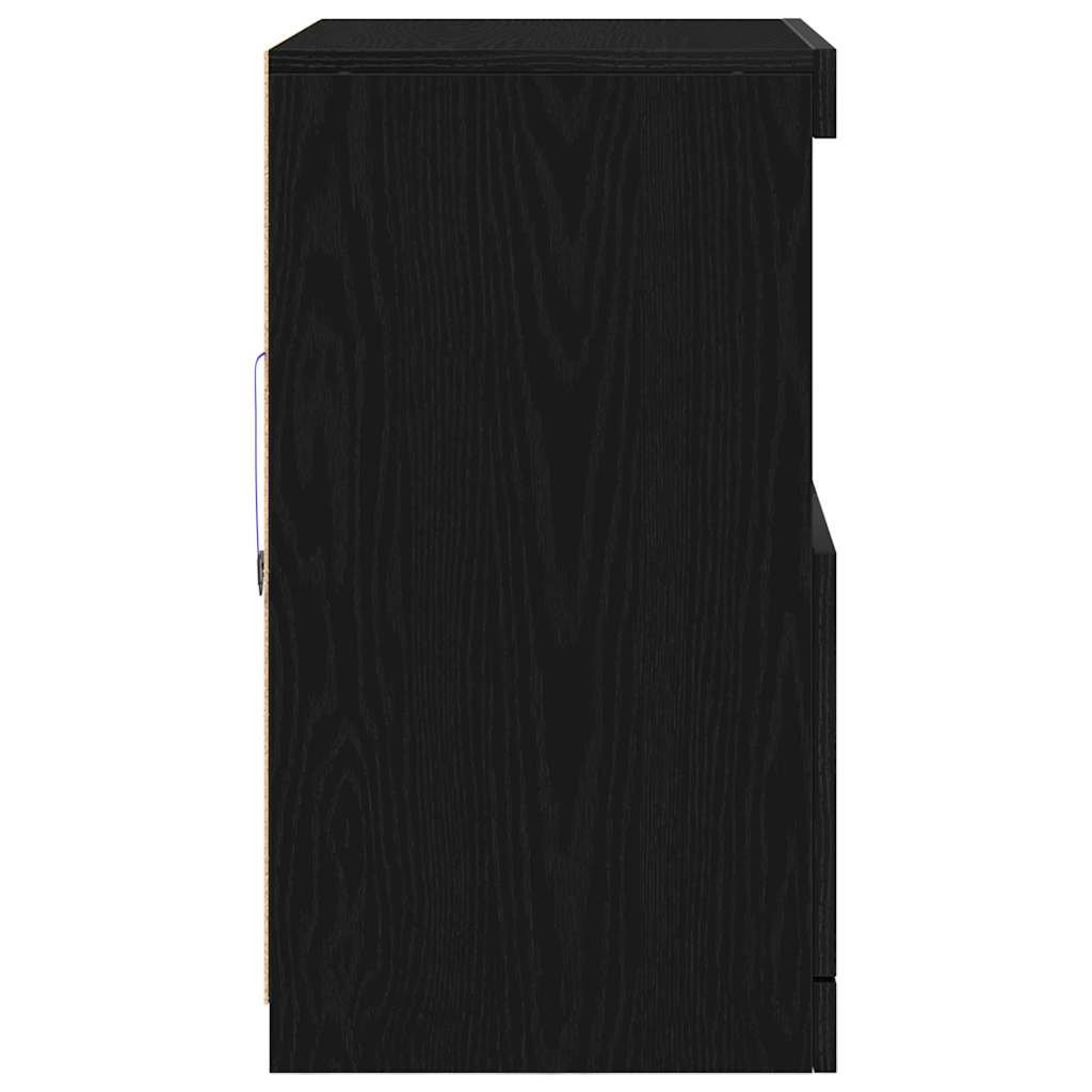 LED Sideboard Black 60.5 x 37 x 67 cm Engineered Wood