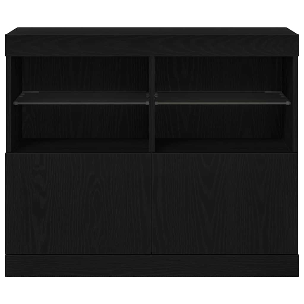 LED Sideboard Black 81 x 37 x 66.5 cm Engineered Wood