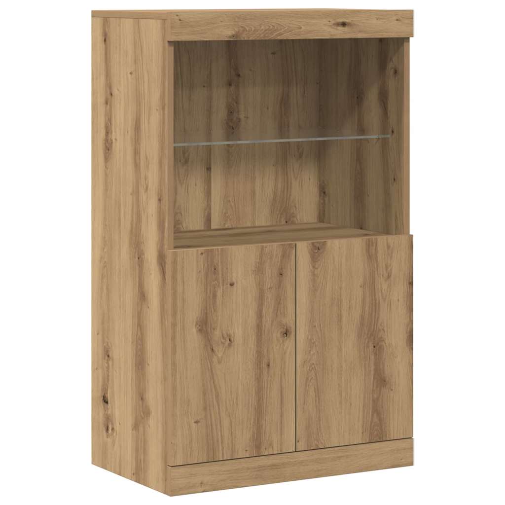 LED Sideboard Brown 60 x 37 x 100 cm Engineered Wood