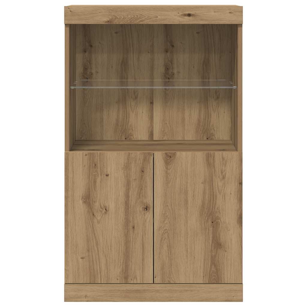 LED Sideboard Brown 60 x 37 x 100 cm Engineered Wood