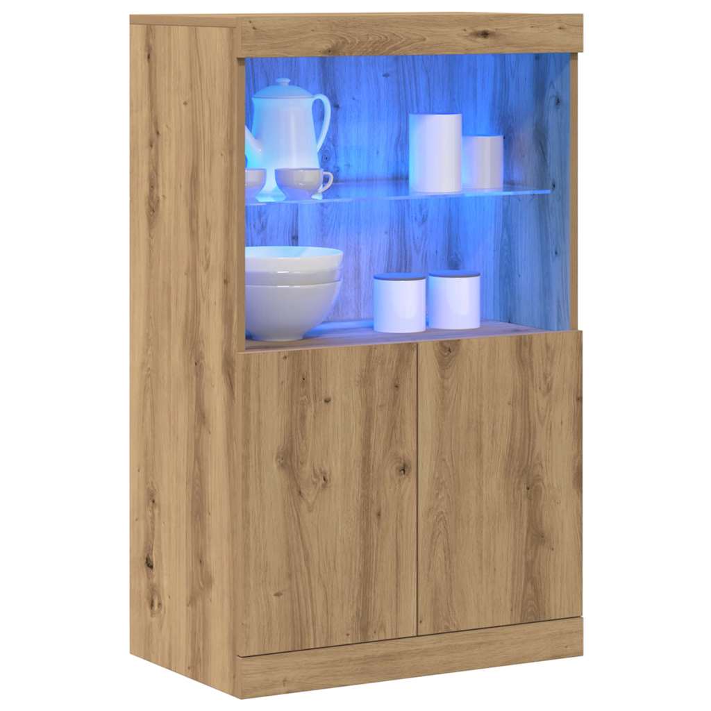 LED Sideboard Brown 60 x 37 x 100 cm Engineered Wood